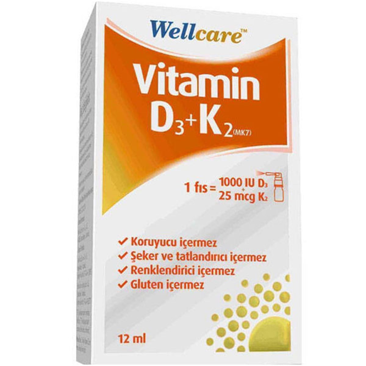 Wellcare Vitamin D3K2 12 ml