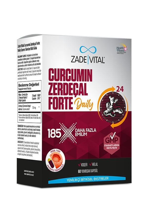Zade Vital Curcumin Zerdeçal Forte Daily 60 Yumuşak Kapsül