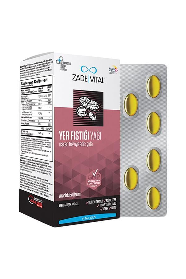 Zade Vital Fıstık Yağı 800 mg 60 Yumuşak Kapsül