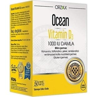 Ocean Vitamin D3 1000 IU 50 ml DamlaAnne-Bebek Bakım ÜrünleriORZAXOcean Vitamin D3 1000 IU 50 ml Damla - ozekpharma.comOcean Vitamin D3 1000 IU 50 ml Damla