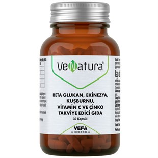 Venatura Beta Glukan Ekinezya Kuşburnu Vitamin C ve Çinko 30 Kapsül