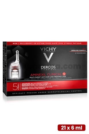 Vichy Dercos Aminexil Clinical 5 21x6ml - Erkekler için Saç Dökülmesine Karşı Serum