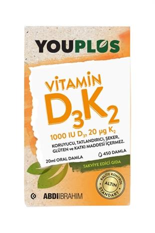 Youplus Vitamin D3K2 Damla 20 ml