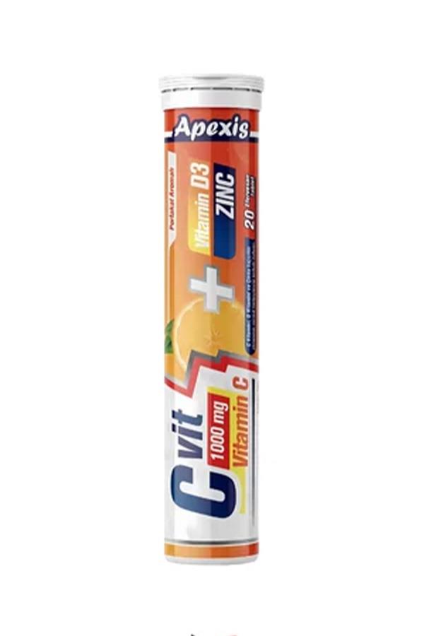 Apexis C Vit 1000 mg D3 Zinc 20 Efervesan Tablet