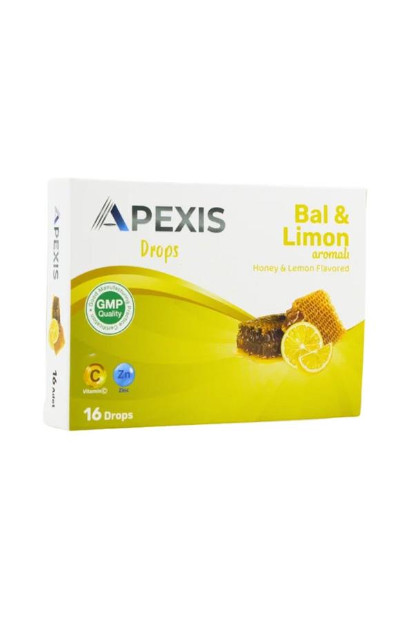 Apexis Drops Bal ve Limon Aromalı Pastil 16'lı