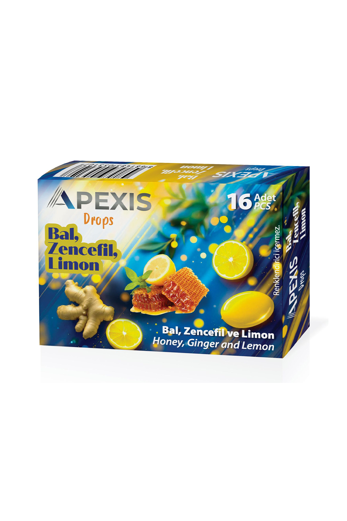 Apexis Drops Bal Zencefil Limon Aromalı Pastil 16'lı