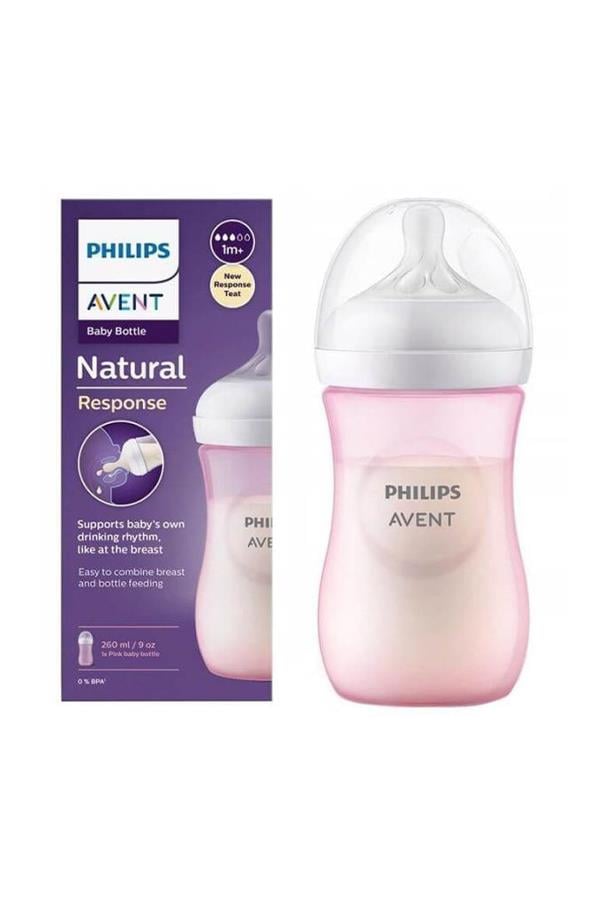 Avent Natural Response Doğal Tepkili PP Pembe Biberon 1+ Ay 260 ml