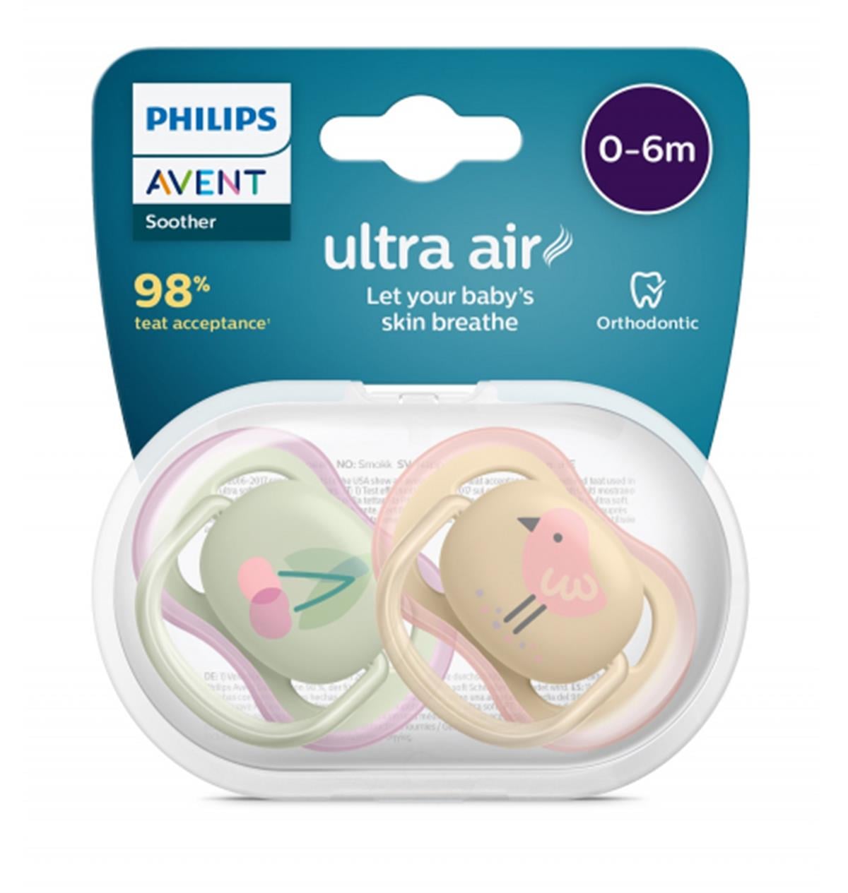 Avent SCF085/13 Ultra Air Emzik Hayvan Desenli 0-6 Ay Kız