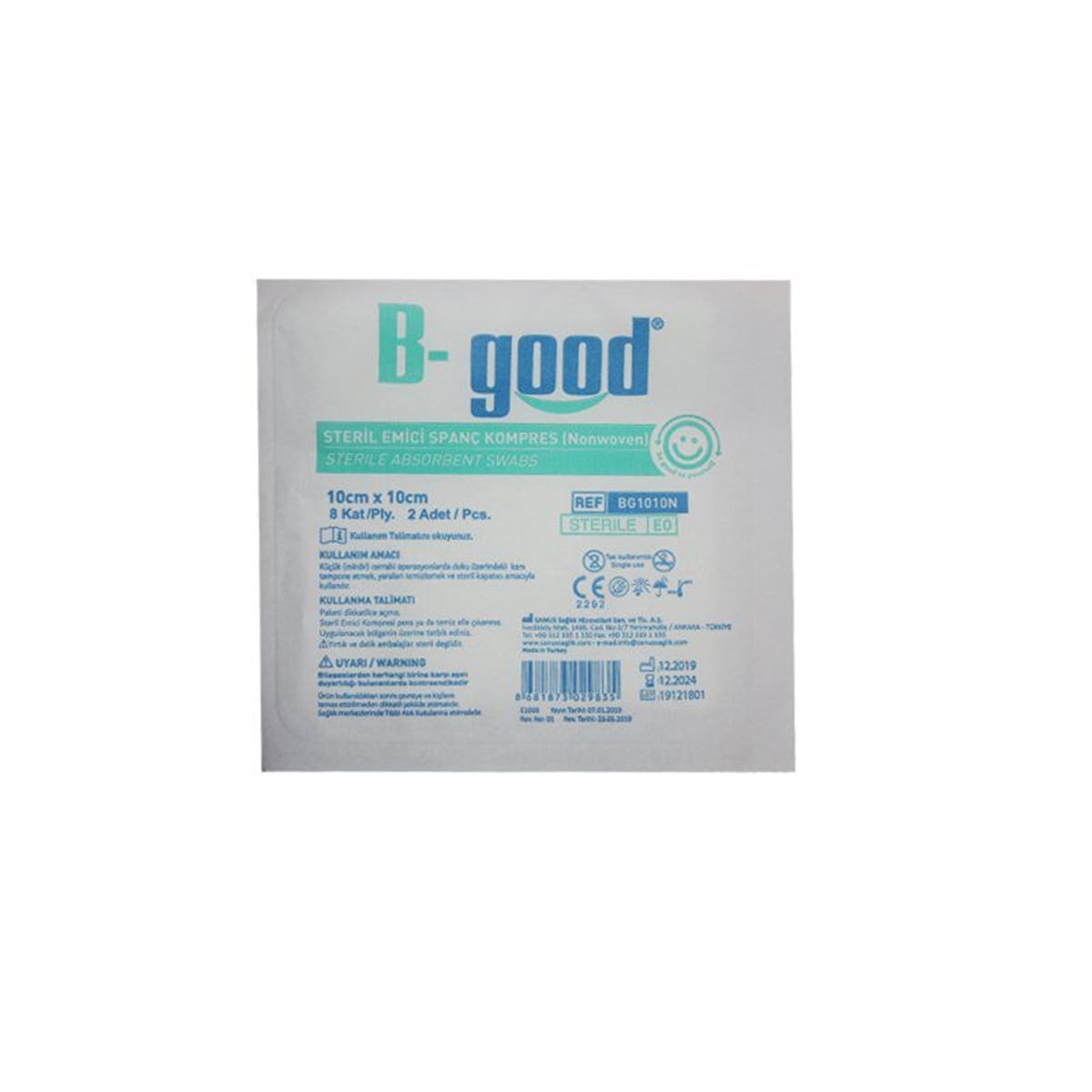 B-Good Steril Emici Gaz Kompres 10cm x 10cm 2'li