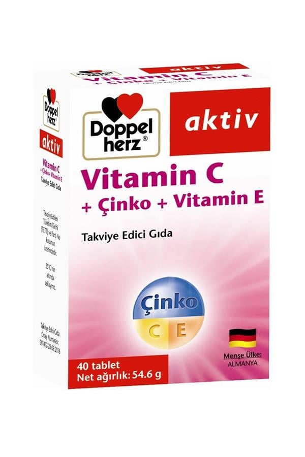 Doppelherz Vitamin C + Çinko + Vitamin E 40 Tablet