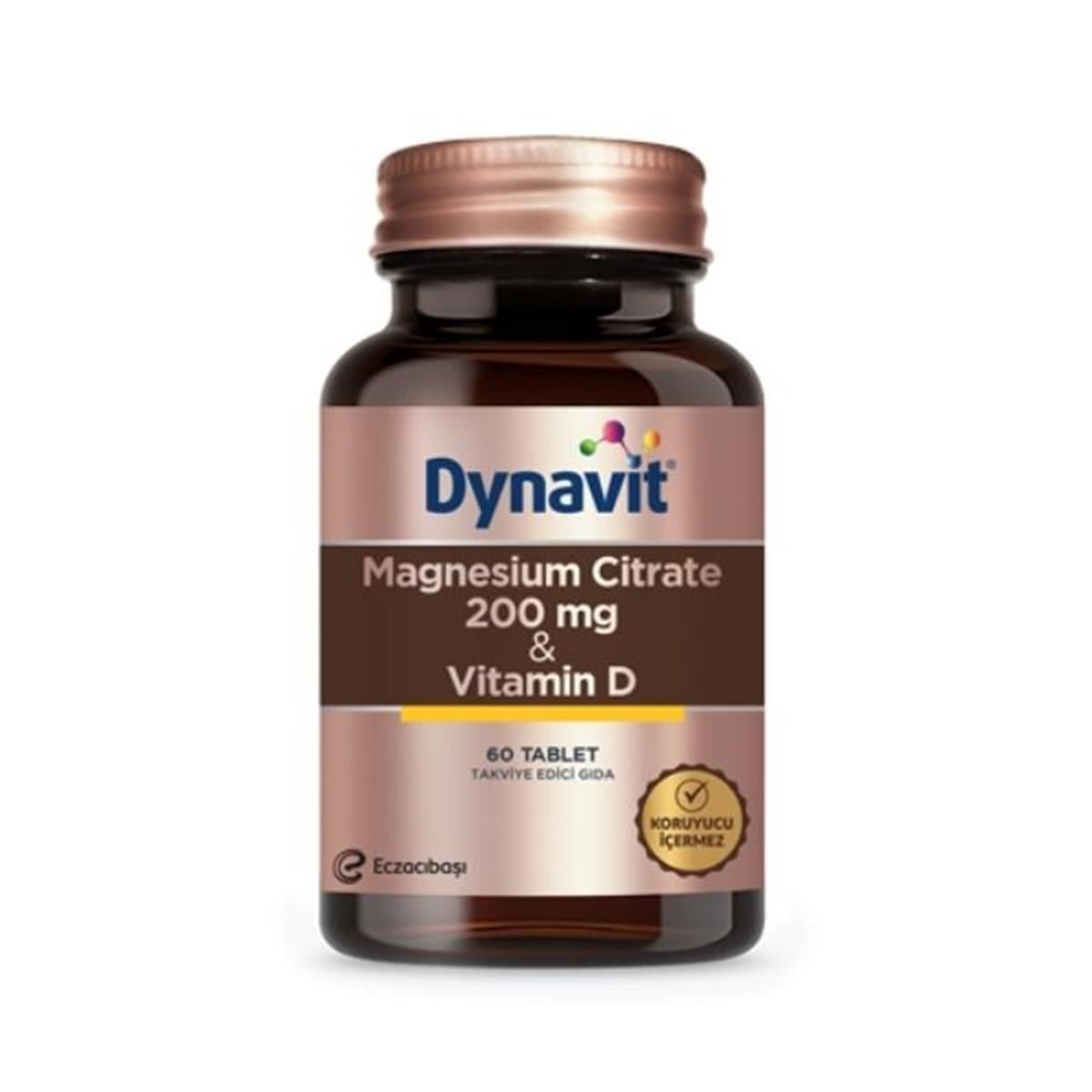 Dynavit Magnesium Citrate 200 mg & Vitamin D 60 Tablet