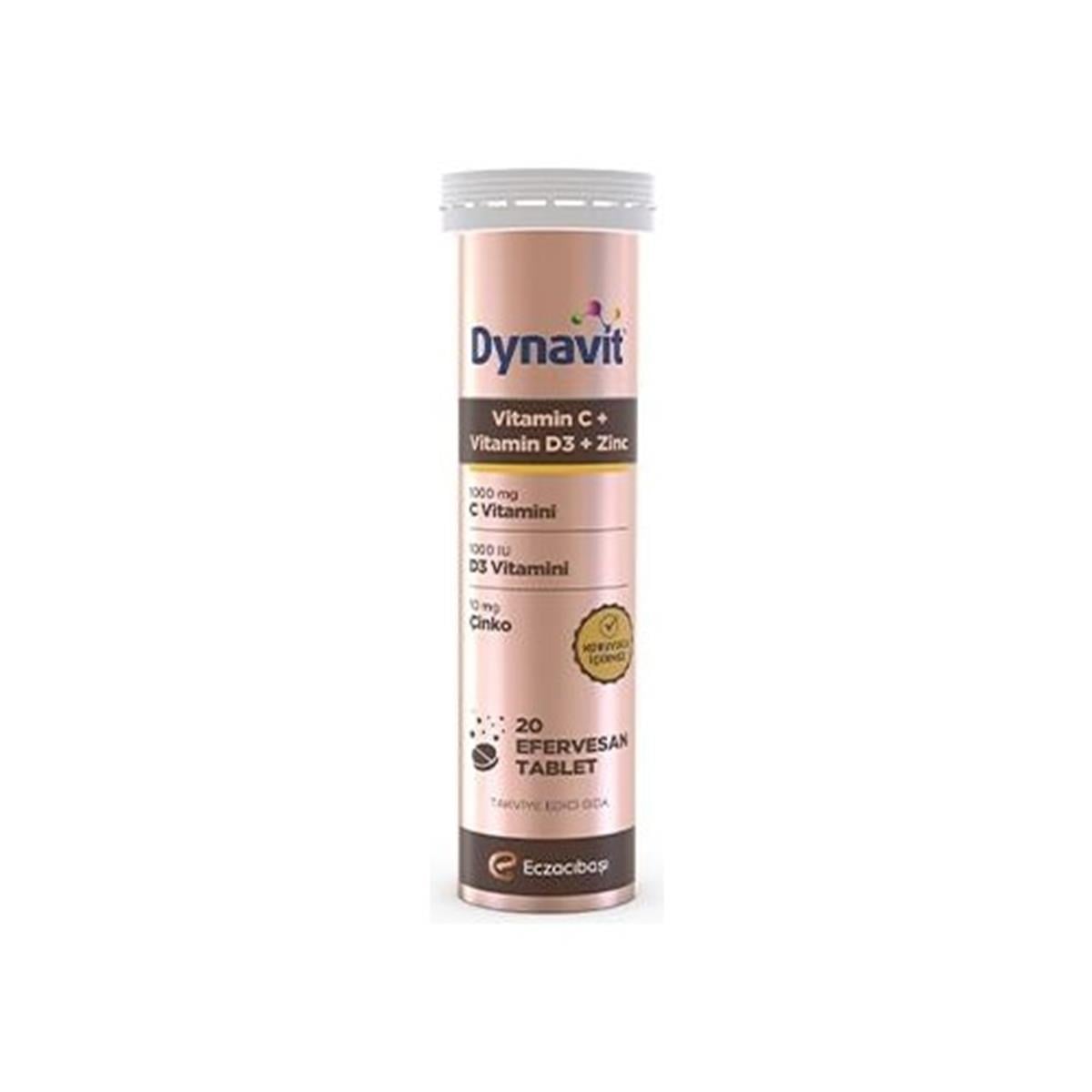 Dynavit Vitamin C+Vitamin D3+Zinc 20 Efervesan Tablet