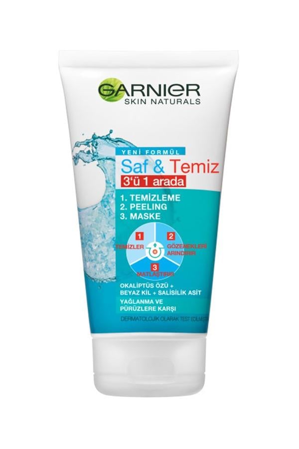 Garnier Saf & Temiz Peeling 3'ü 1 Arada Temizleme Maske 150 ml