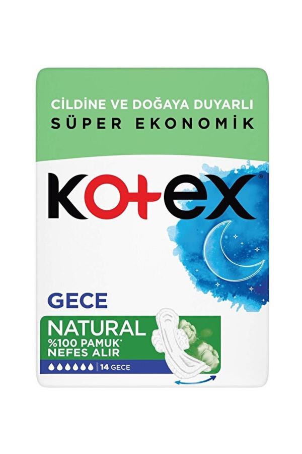 Kotex Natural Super Ekonomik Gece Hijyenik Ped 14'lü