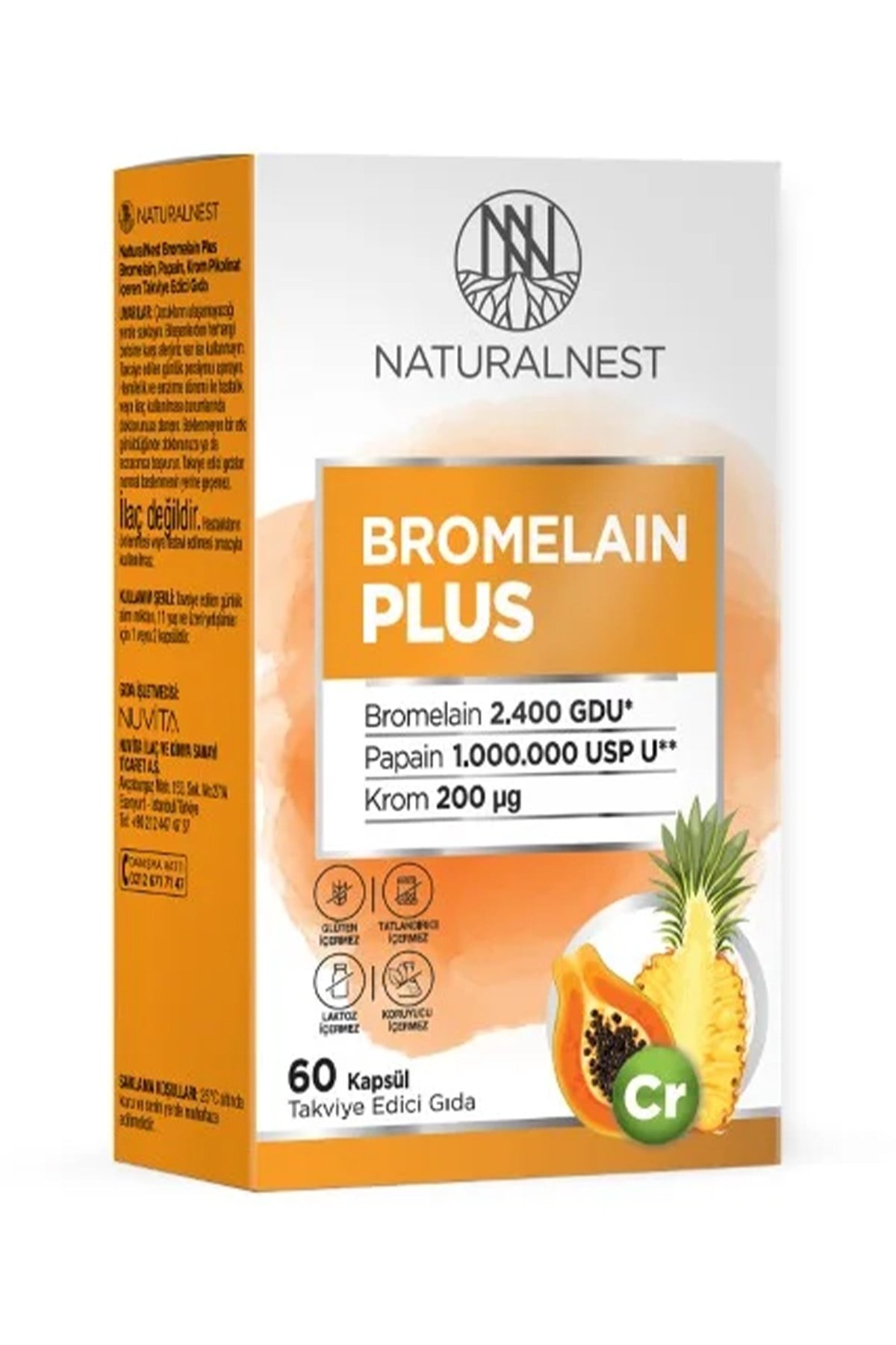 Naturalnest Bromelain Plus 60 Kapsül
