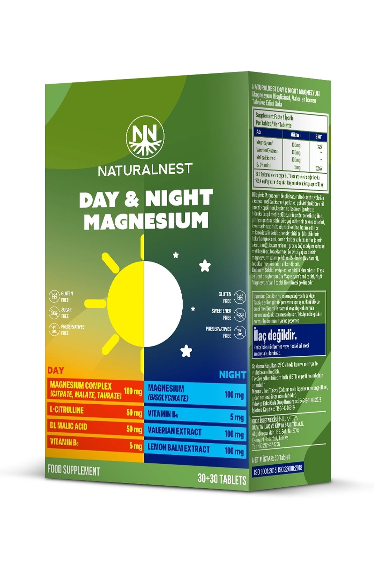 Naturalnest Day Night Magnezyum 60 Tablet