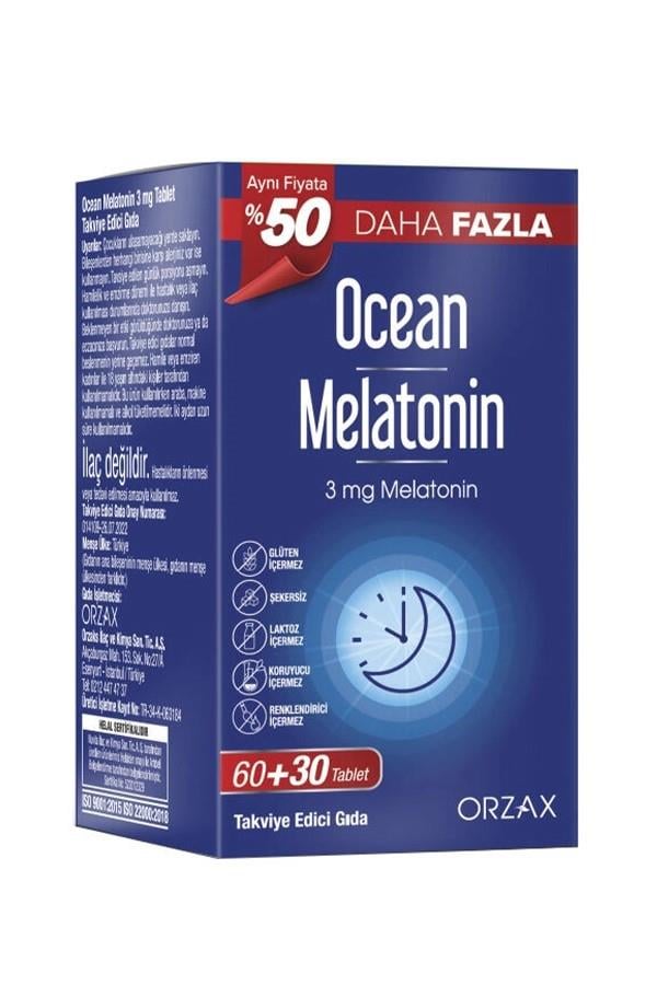 Ocean Melatonin 3 mg 60+30 Tablet - %50 Daha Fazla