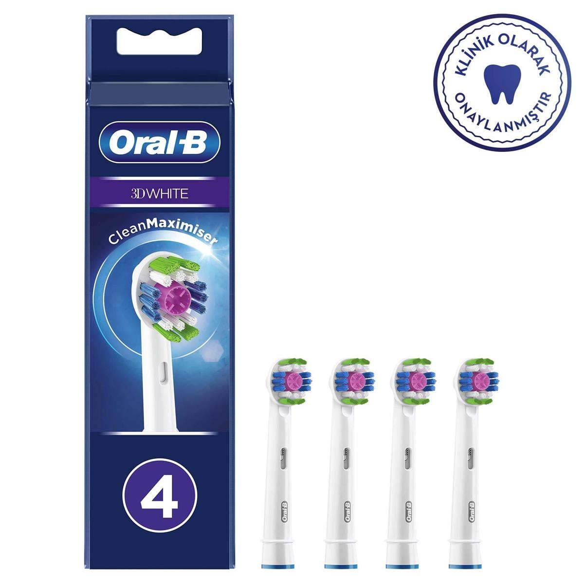 Oral-B 3D White Clean Maximiser Diş Fırçası Yedek Başlığı 4'lü