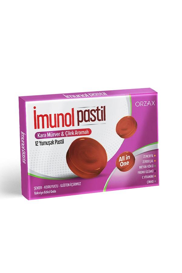 Orzax İmunol Pastil Kara Mürver ve Çilek Aromalı 12 Adet