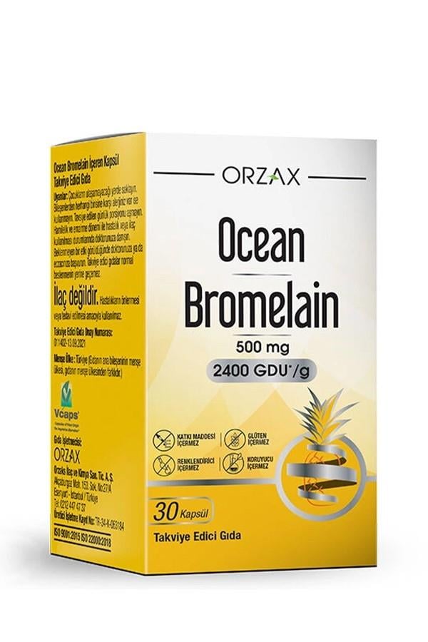 Orzax Ocean Bromelain 500 mg 30 Kapsül