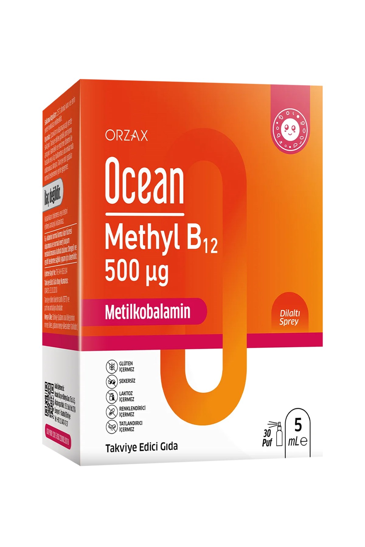 Orzax Ocean Methyl B12 Sprey 500 mcg 5 ml