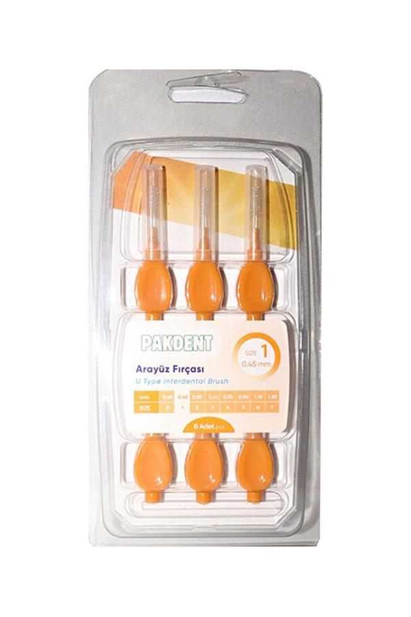 Pakdent Arayüz Fırçası 0,45 mm 6'lı - Turuncu