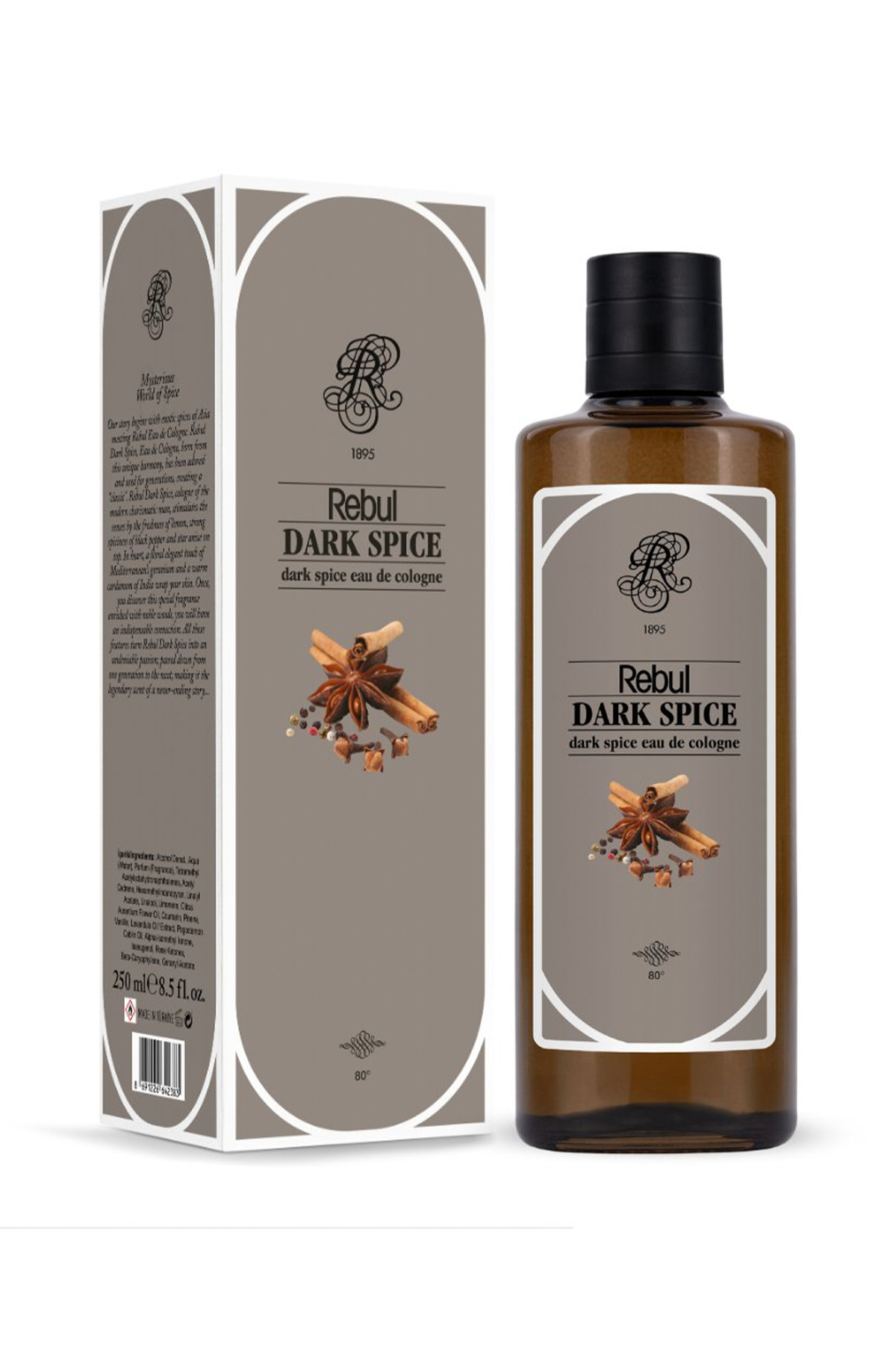 Rebul Dark Spice Kolonya Cam Şişe 250 ml