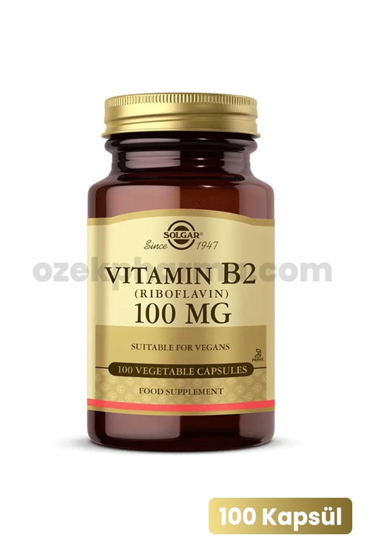 Solgar Vitamin B2 (Riboflavin) 100 mg 100 Kapsül