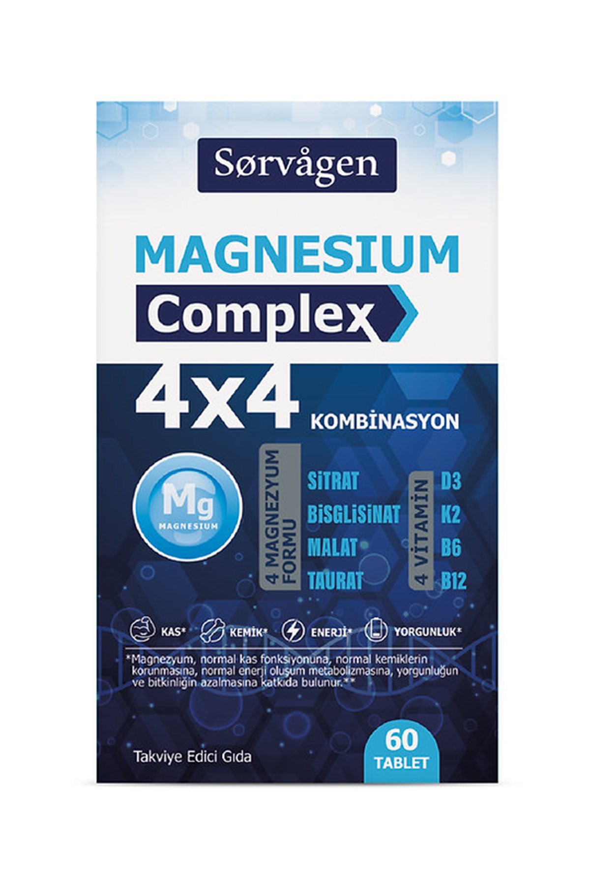Sorvagen Magnesium Complex 4x4 Kombinasyon 60 Tablet