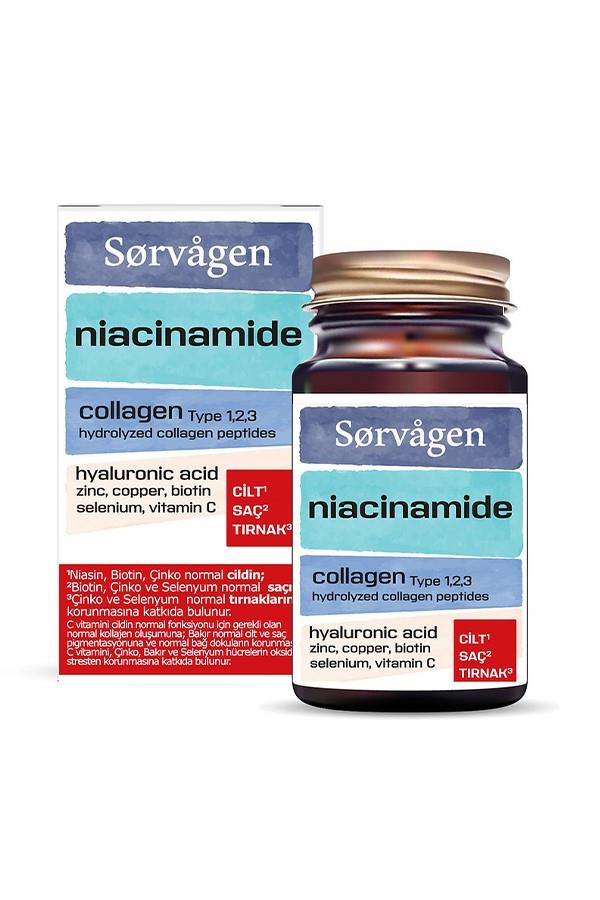 Sorvagen Niacinamide Collagen Kolajen Hyaluronic Acid 60 Tablet