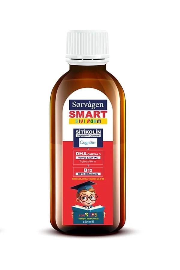 Sorvagen Smart Kids Sıvı Form - Sitikolin DHA Omega 3 Norveç Balık Yağı ve B12 150 ml