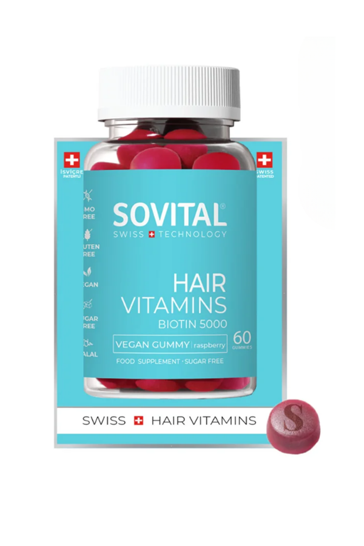 Sovital Hair Vegan Gummy Saç Vitamini 60 Adet