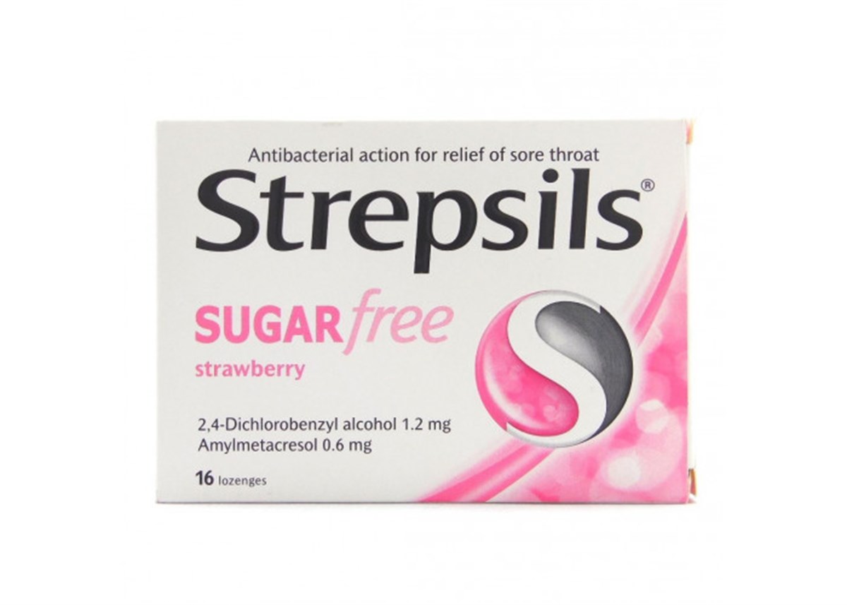 Strepsils Şekersiz Çilek Aromalı 16 Pastil