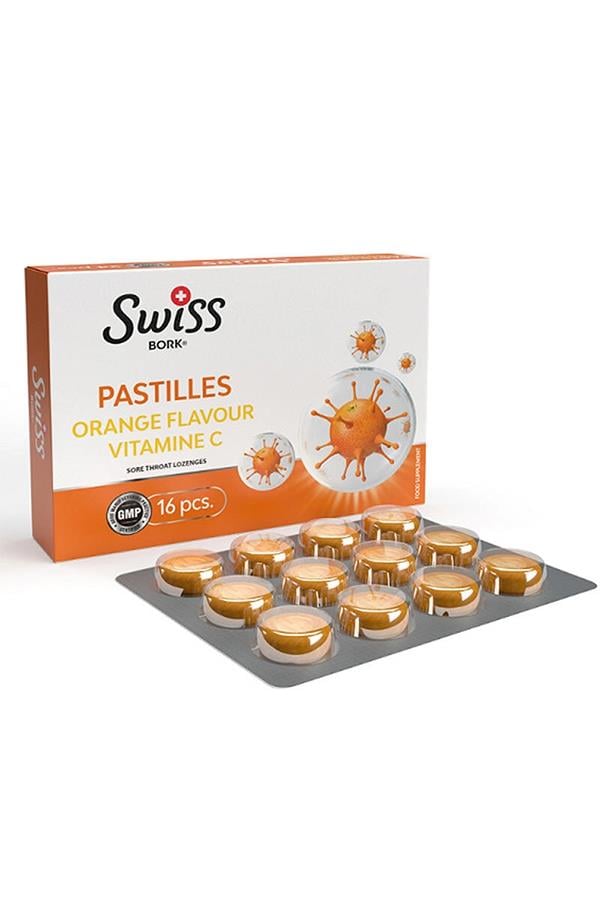 Swiss Bork Portakal Aromalı C Vitamini Pastil 16'lı