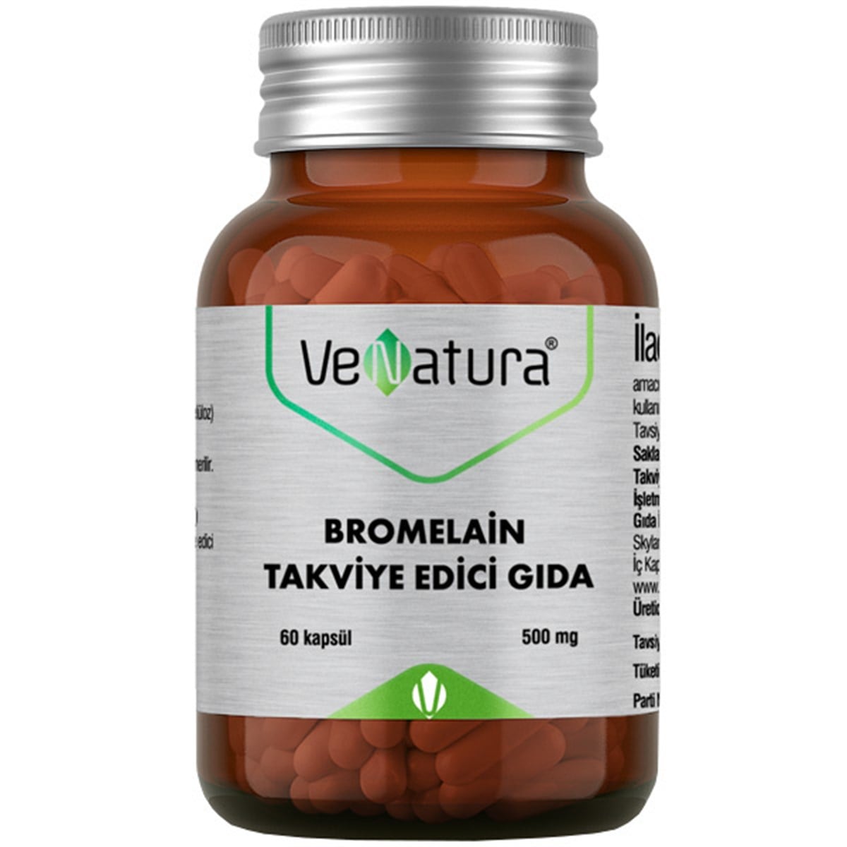 Venatura Bromelain Takviye Edici Gıda 60 Kapsül