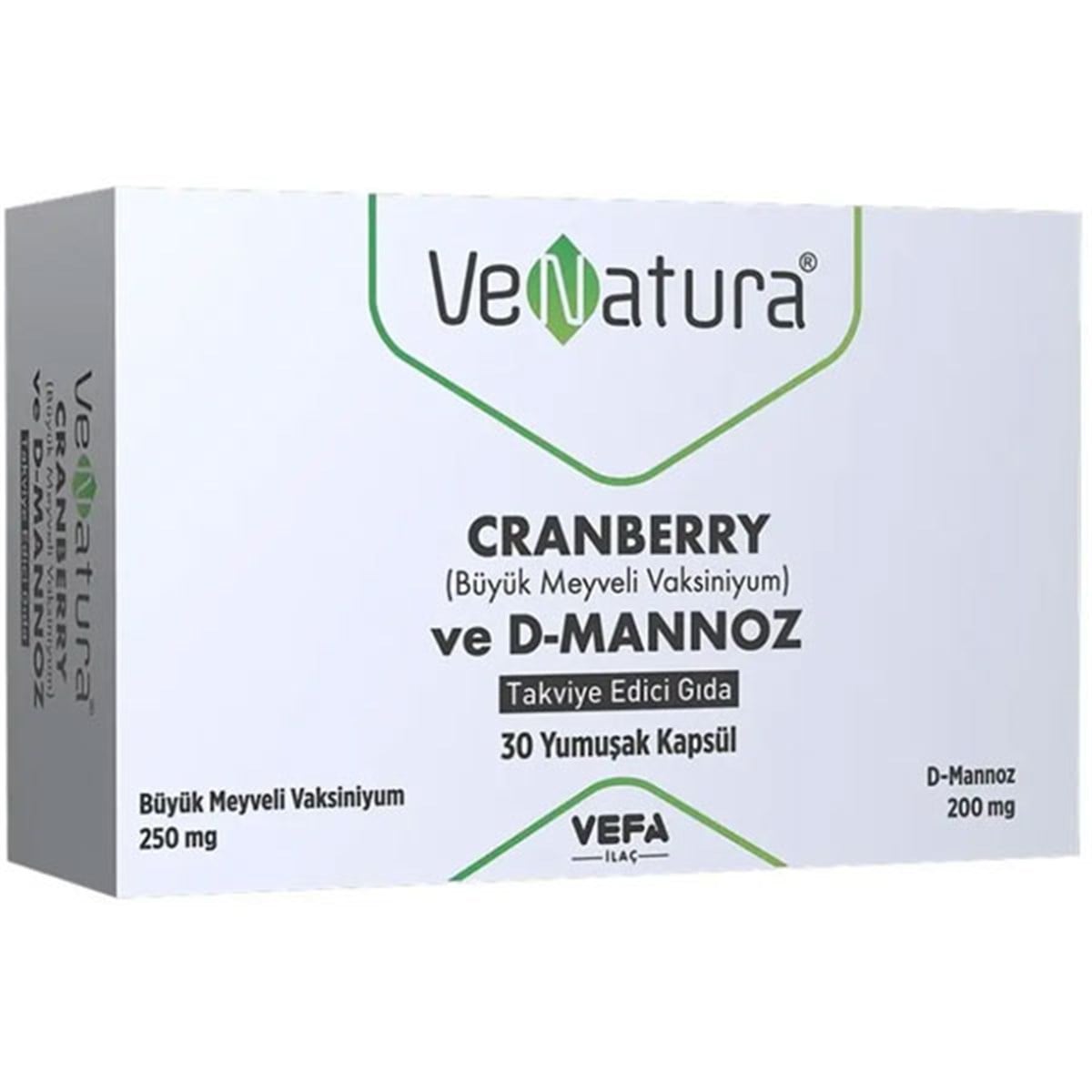Venatura Cranberry ve D Mannoz 30 Kapsül Gıda Takviyesi
