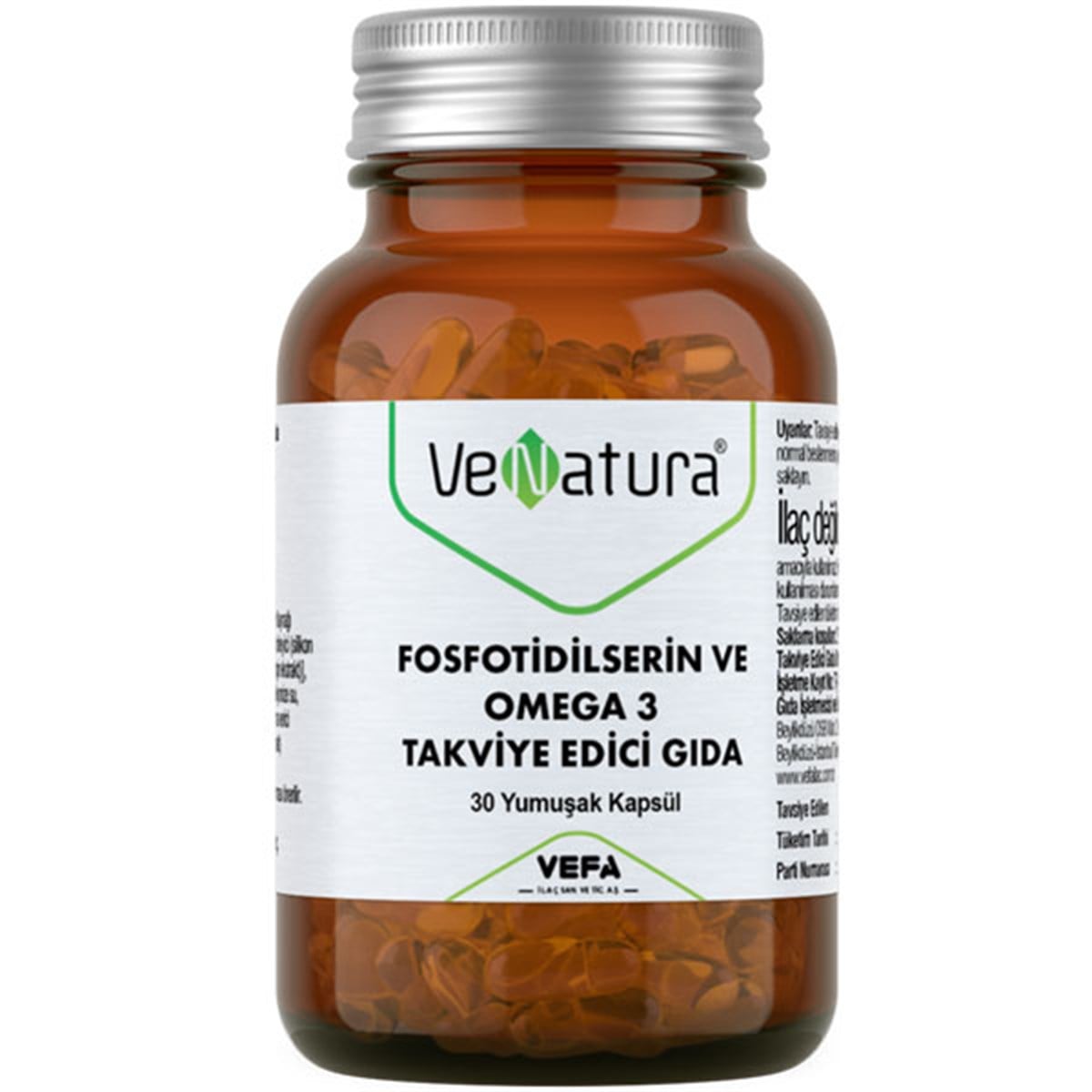 Venatura Fosfotidilserin ve Omega 3 30 Kapsül Balık Yağı Takviyesi