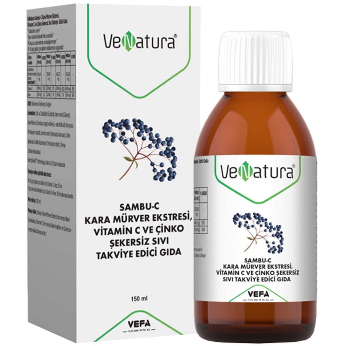 Venatura Sambu C Kara Mürver Ekstresi Takviye Edici Gıda 150 ML