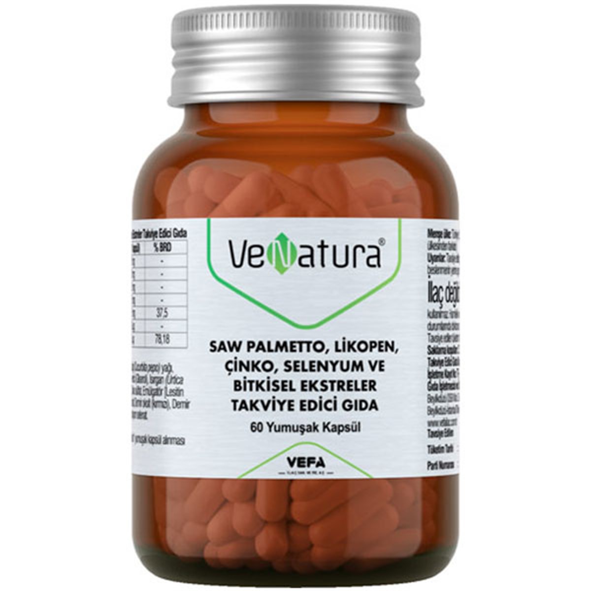 Venatura Saw Palmetto Likopen Çinko Selenyum 60 Kapsül
