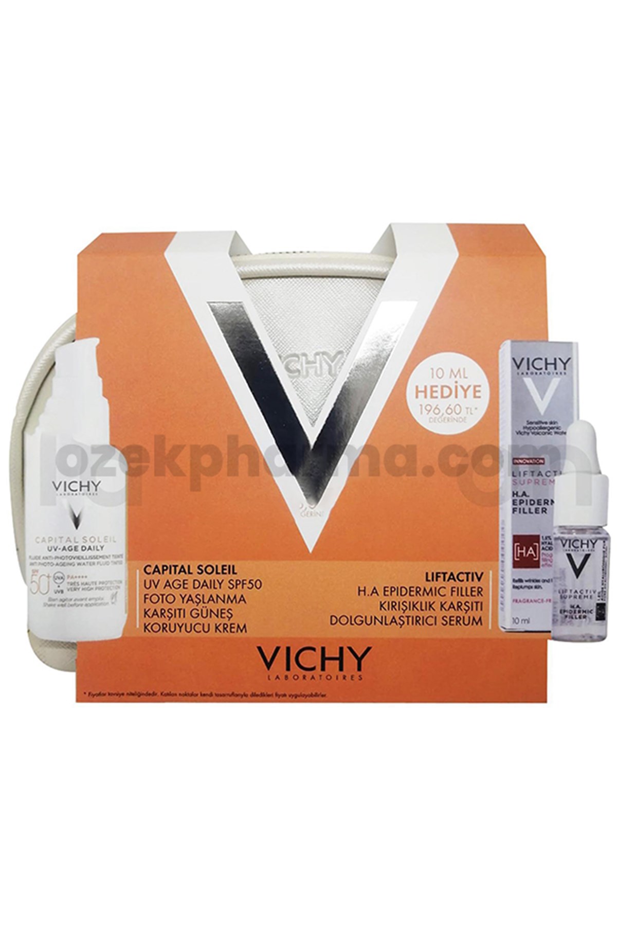 Vichy Capital Soleil UV Age Daily Güneş Koruyucu Kremi 40 ml + Liftactiv H.A Serum Çanta Hediyeli