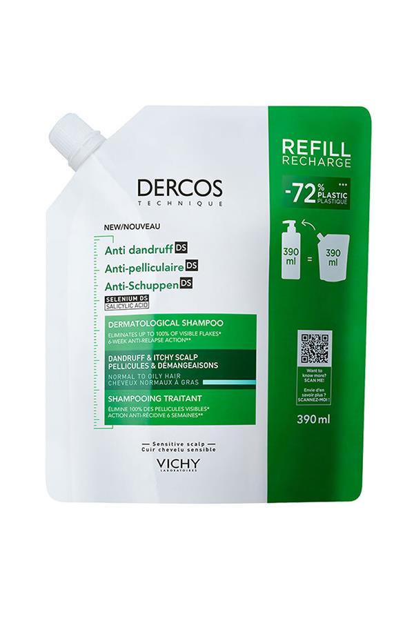 Vichy Dercos Anti Dandruff Normal ve Yağlı Saçlar İçin Kepek Karşıtı Şampuan Refill 390 ml