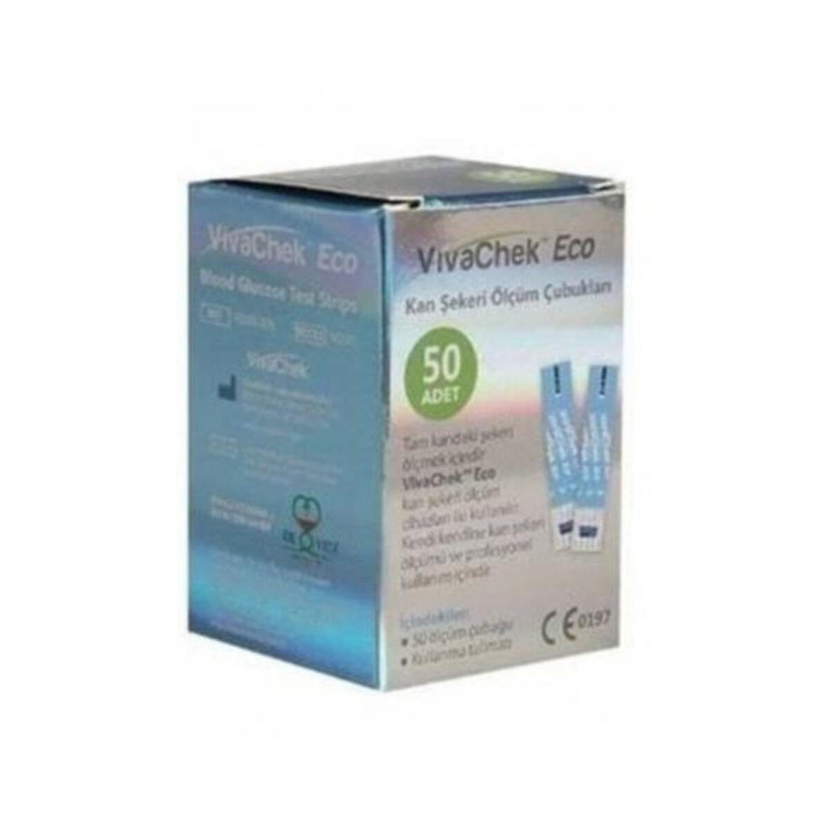 Vivachek Eco Strip Kan Şekeri Ölçüm Çubuğu 50'li