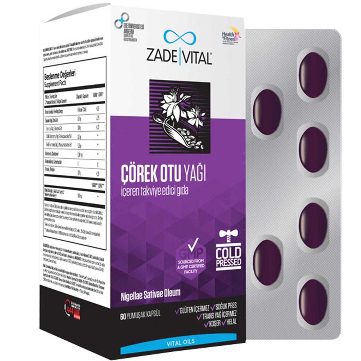 Zade Vital Çörek Otu Yağı 900 mg 60 Blister Kapsül
