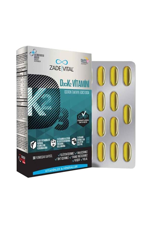 Zade Vital D3+K2 Vitamini 30 Kapsül
