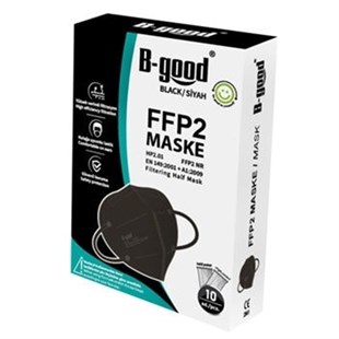 B-Good FFP2 Tekli Paketlenmiş Siyah Koruyucu Maske 10'lu