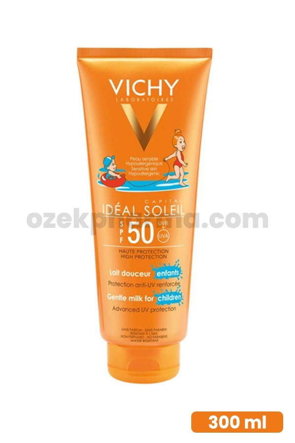 Vichy Ideal Soleil SPF 50+ Çocuklar İçin Yüz ve Vücut Güneş Sütü 300 ml