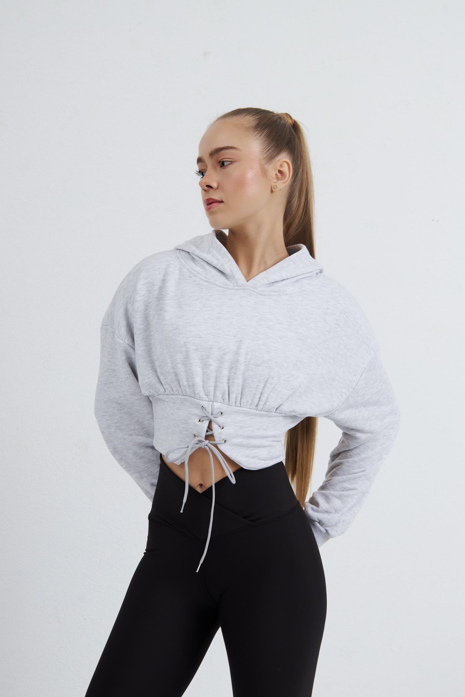 Alejandro Gri Bağcıklı Sweatshirt