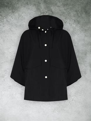 Alejandro Siyah Oversize Yağmurluk