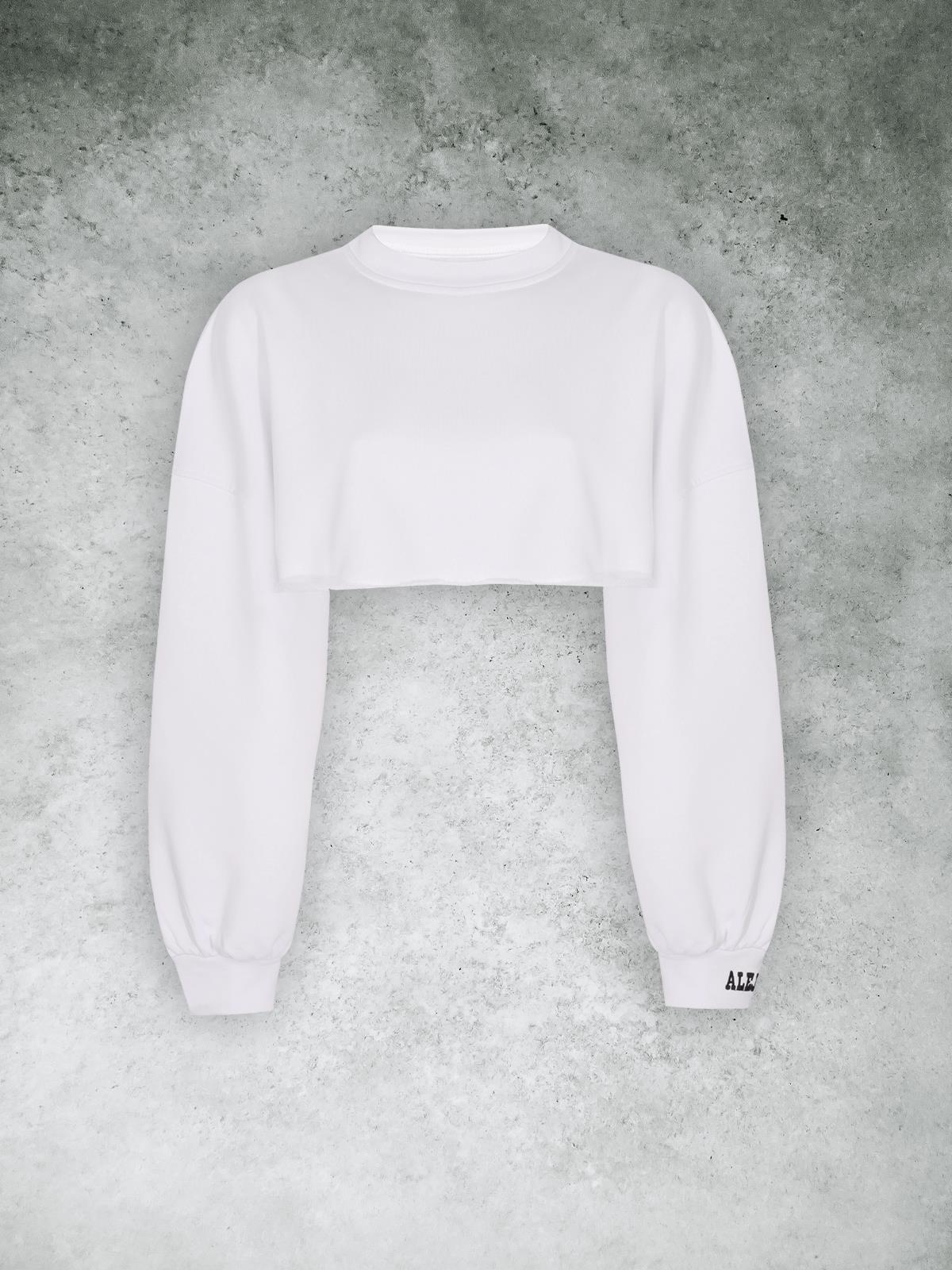 Alejandro White Crop Sweatshirt