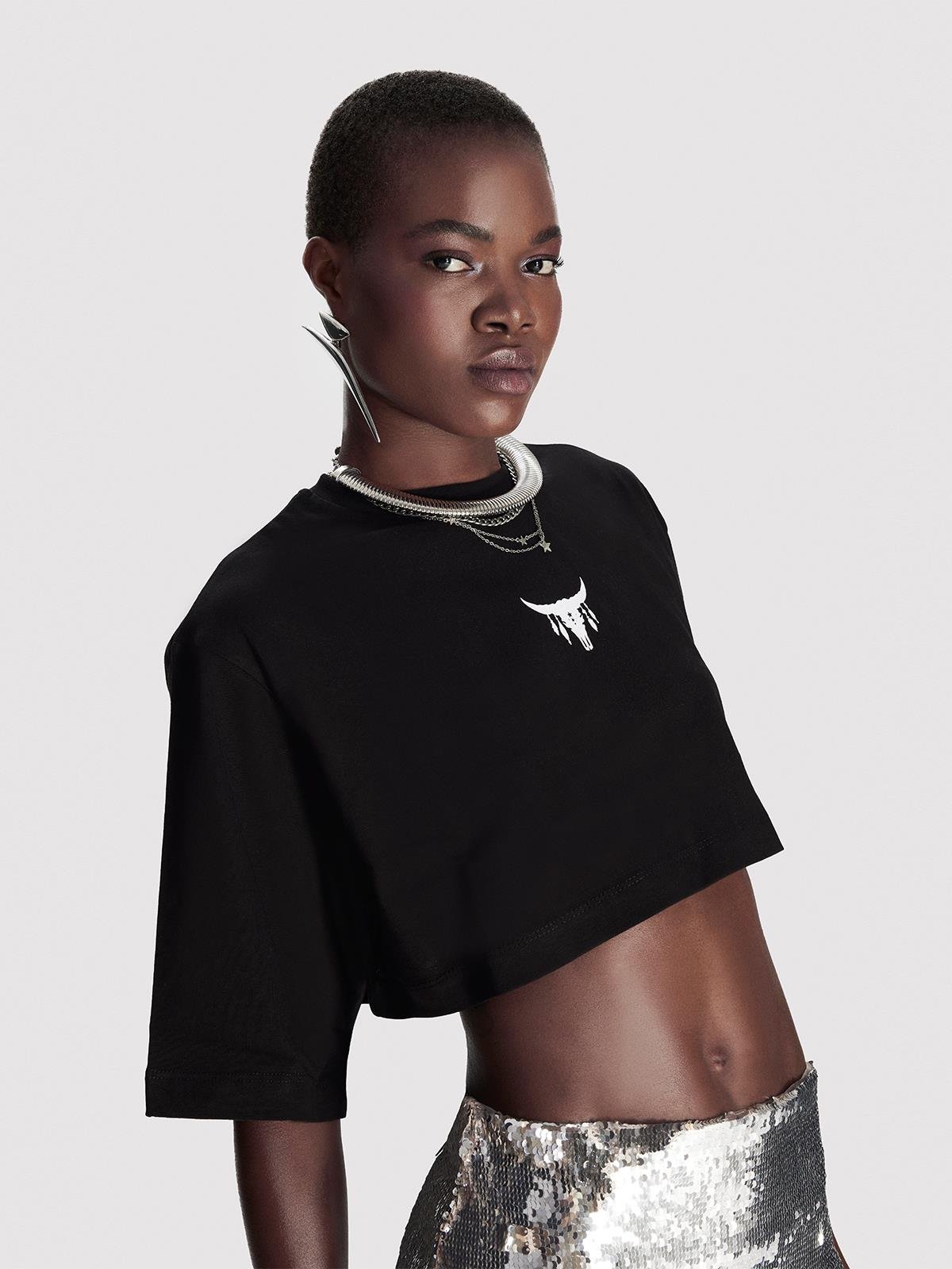 Alejandro Black Crop T-shirt
